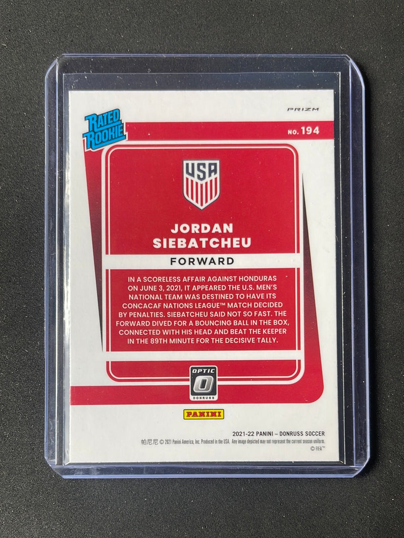 2021-22 Panini Donruss Road To Qatar Jordan Siebatcheu Optic Silver