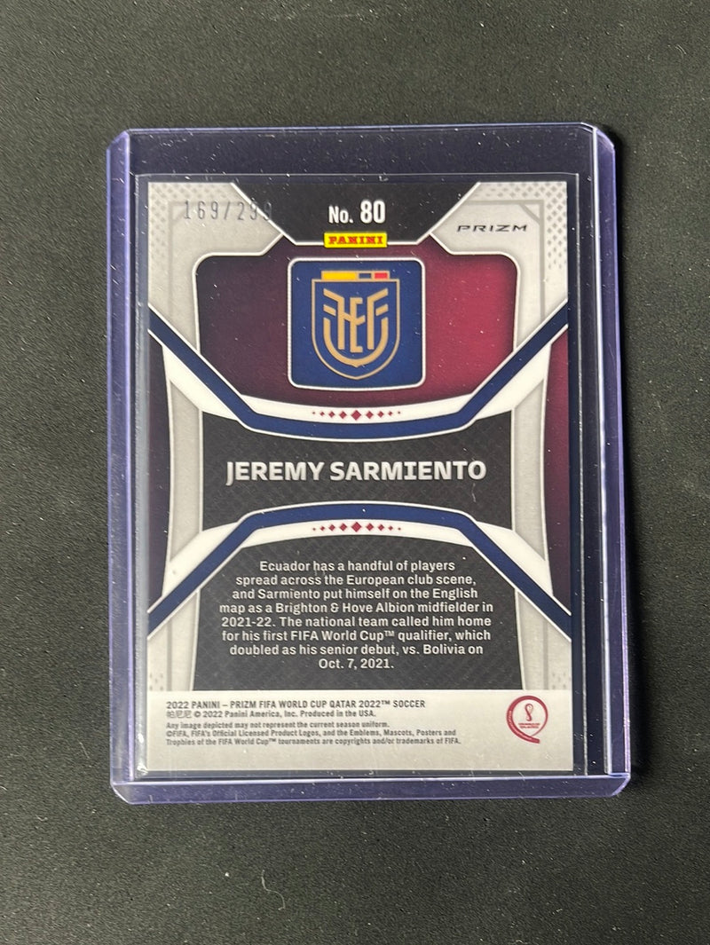 2022 Panini Prizm FIFA World Cup Qatar Jeremy Sarimento Blue Prizm 169/299