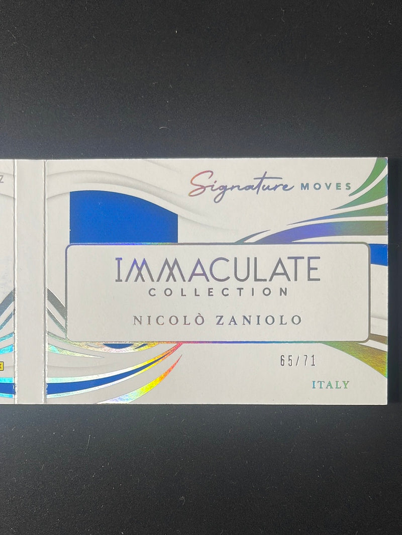 2021 Panini Immaculate Nicolo Zaniolo Signature Moves Autograph Booklets 65/71