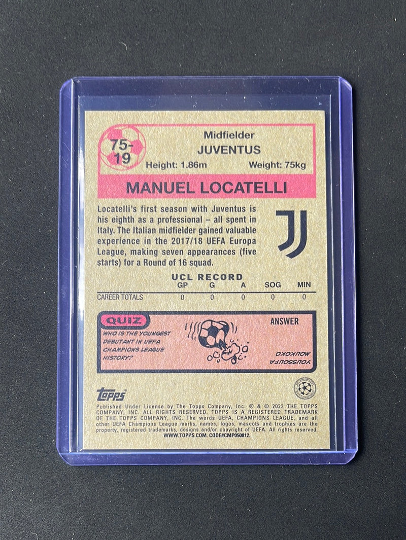 2021-22 Topps UEFA Champions League Manuel Locatelli 1975-76 Topps Footballers