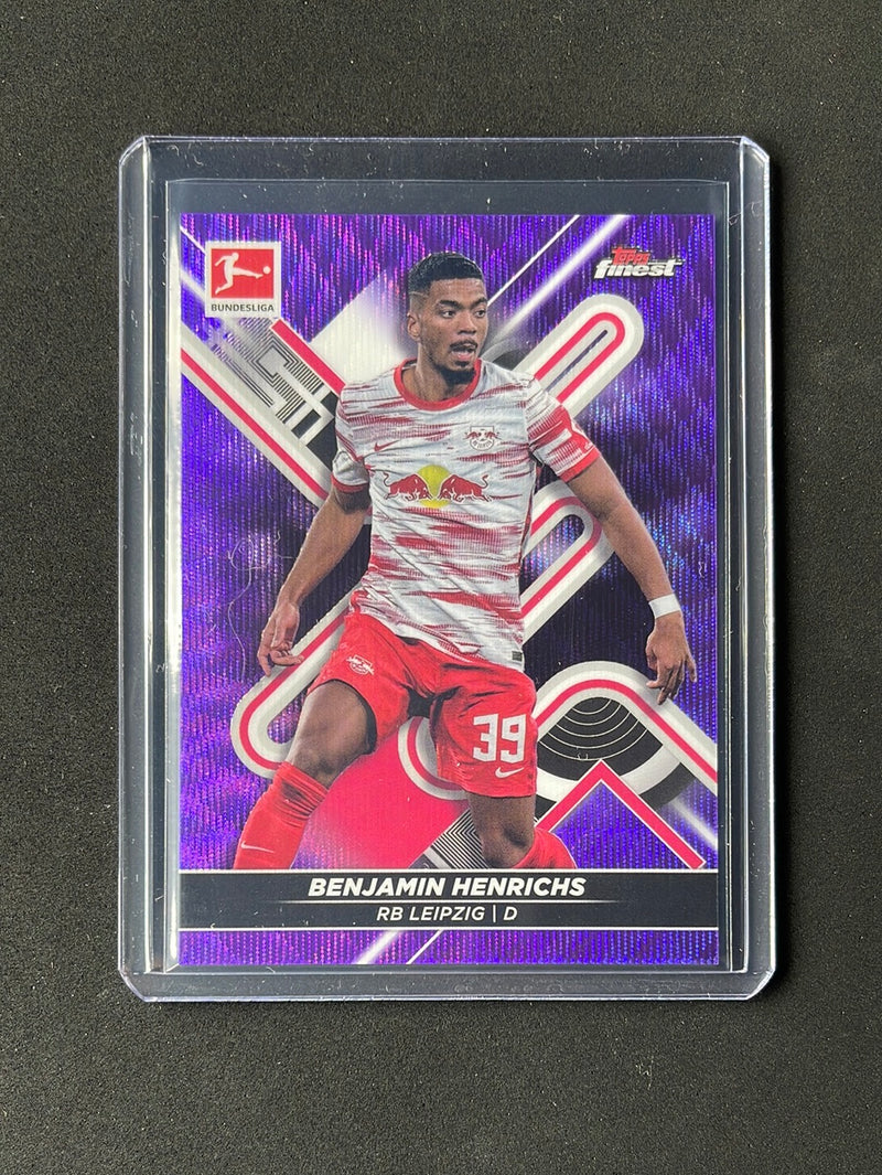 2021-22 Topps Finest Bundesliga Benjamin Henrichs Purple Wave Refractor 45/250