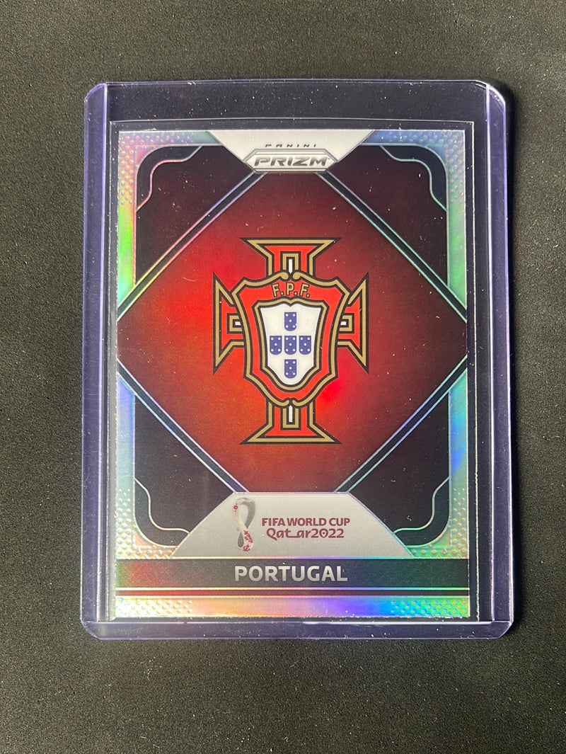 2022 Panini Prizm FIFA World Cup Qatar Portugal Team Badges Silver Prizm