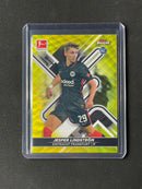 2021-22 Topps Finest Bundesliga Jesper Lindstrom Yellow Wave Refractor 23/350