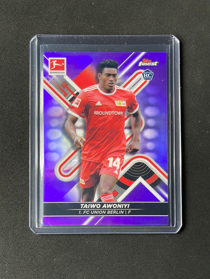 2021-22 Topps Finest Bundesliga Taiwo Awoniyi Purple Refractor 46/250