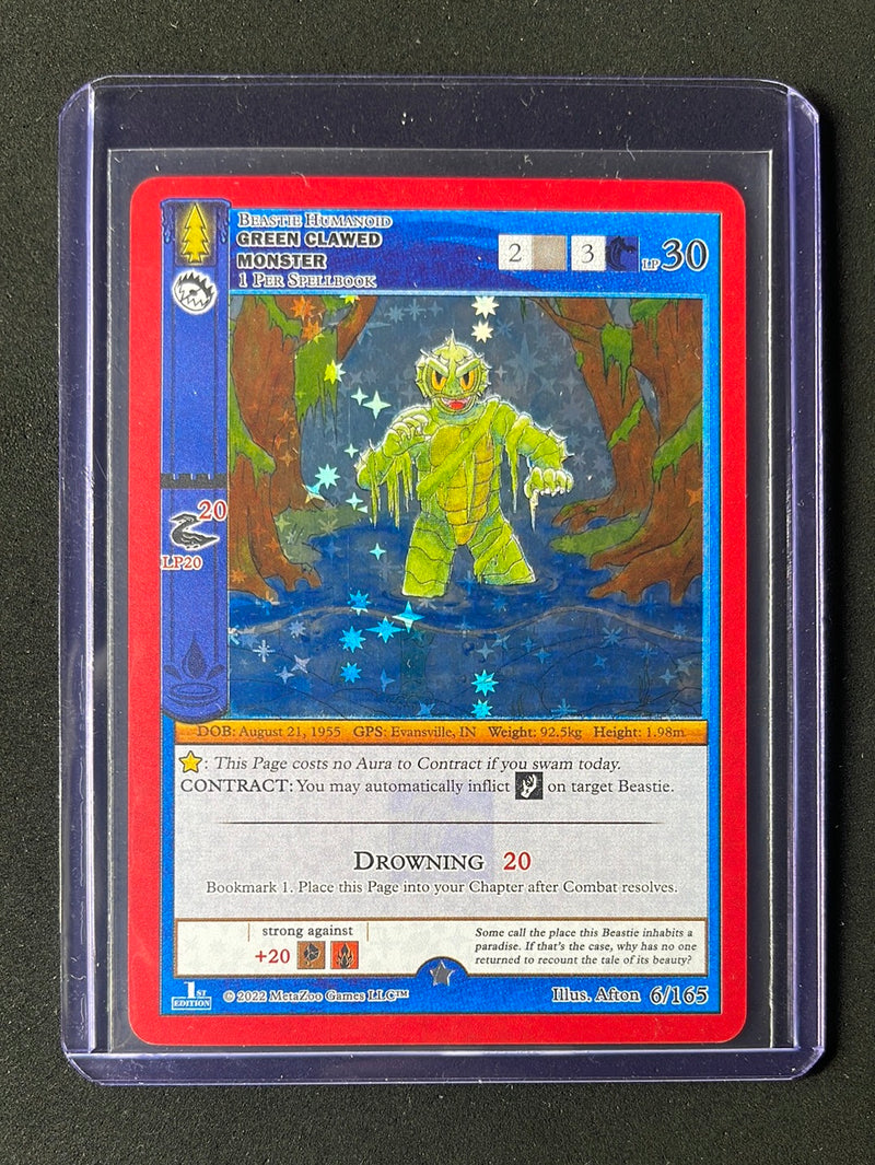 Metazoo TCG Wilderness 1st Edition Green Clawed Monster Holo 6/165