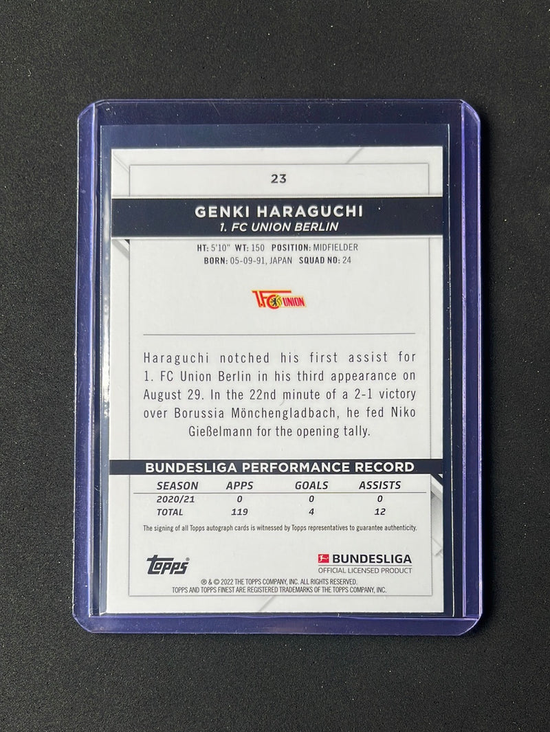 2021-22 Topps Finest Bundesliga Genki Haraguchi Refractor