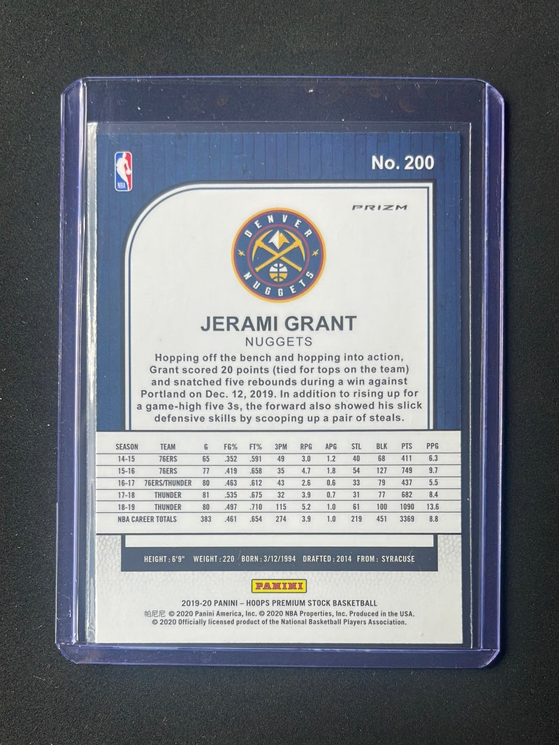 2019-20 Hoops Premium Jerami Grant Laser