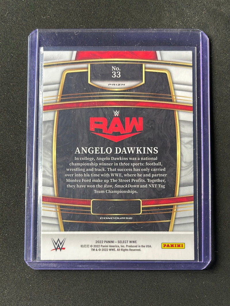 2022 Panini Select WWE Angelo Dawkins Concourse Tri-Color