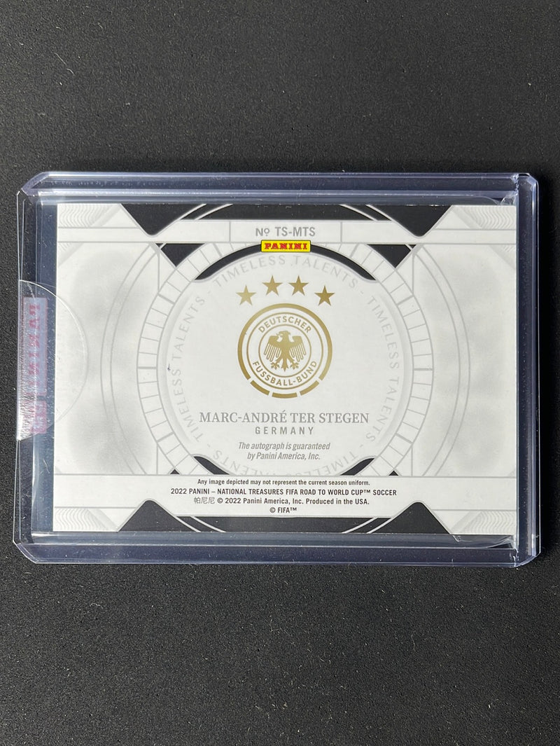 2022 National Treasures Road To World Cup Marc-Andre Ter Stegen Timeless Talents Signatures Sapphire 10/49