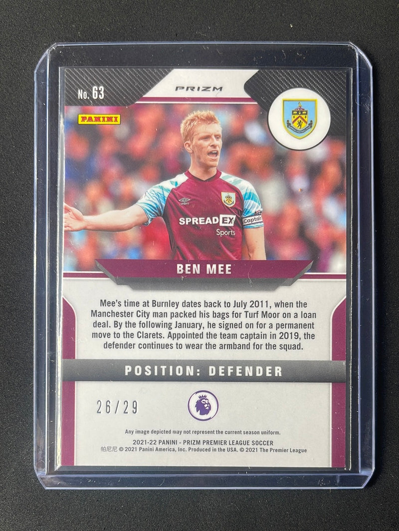 2021-22 Prizm Premier League Ben Mee Red Choice Prizm 26/29