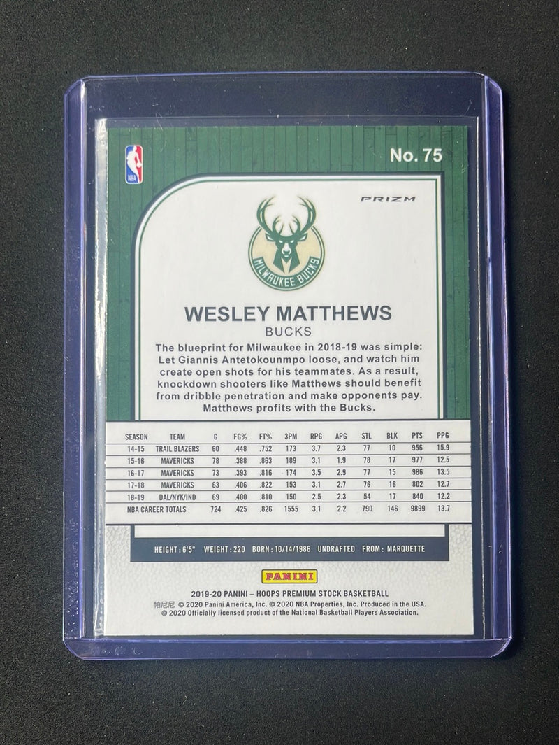 2019-20 Hoops Premium Wesley Matthews Laser