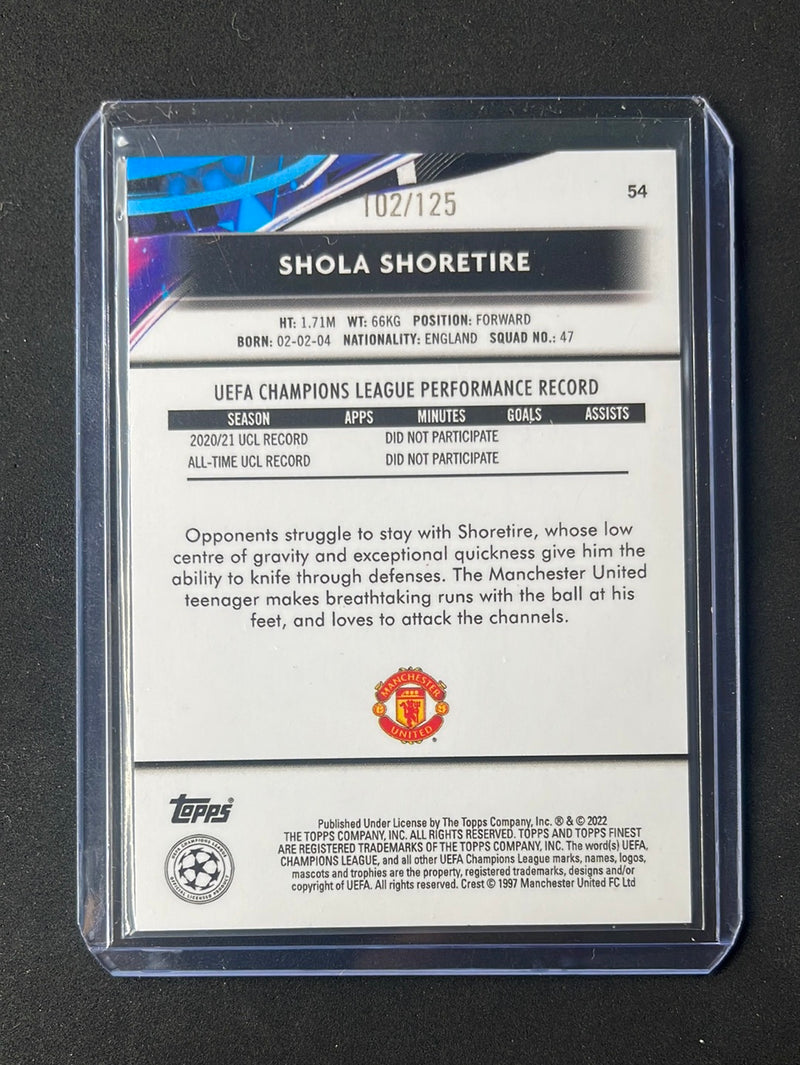 2021-22 Topps Finest UEFA Champions League Soccer Shola Shoretire Purple/Pink Vaporwave 102/125