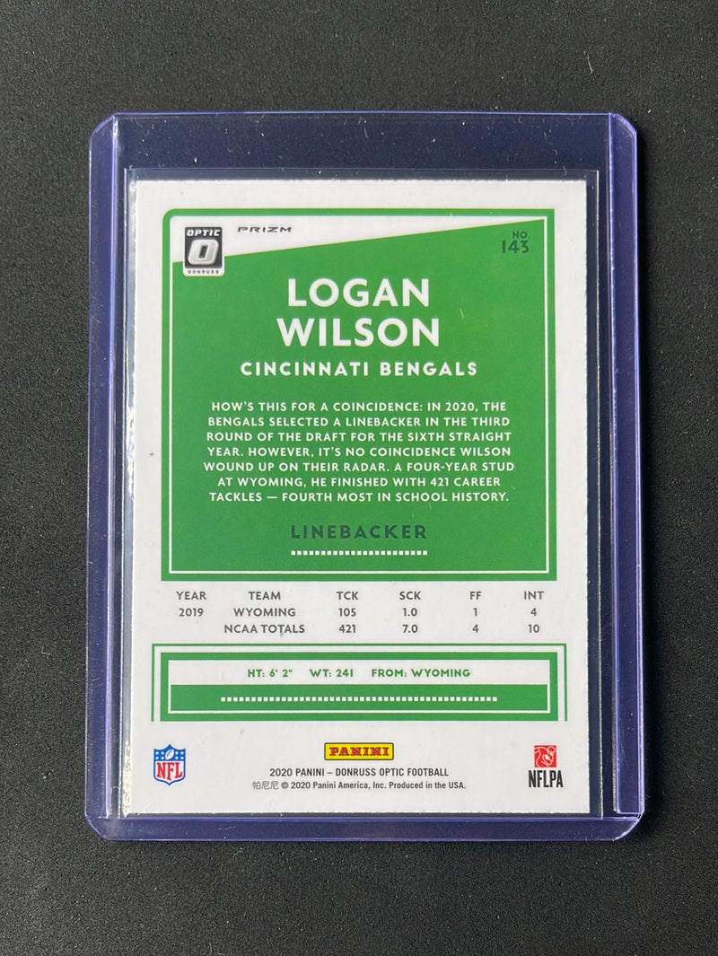 2020 Panini Optic Football Logan Wilson Green Velocity