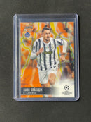 2020-21 Topps Stadium Club Chrome UEFA Champions League Radu Dragusin Orange/Yellow Electric Wave Refractor