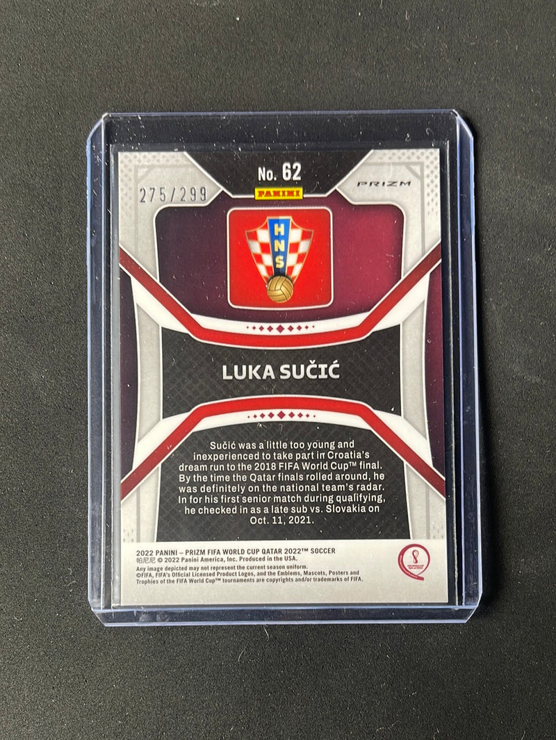 2022 Panini Prizm FIFA World Cup Qatar Luka Sucic Blue Prizm 275/299