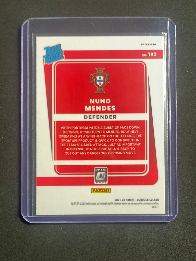 2021-22 Panini Donruss Road To Qatar Nuno Mendes Optic Silver