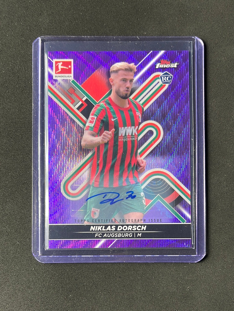 2021-22 Topps Finest Bundesliga Niklas Dorsch Purple Wave Refractor Autograph 39/80