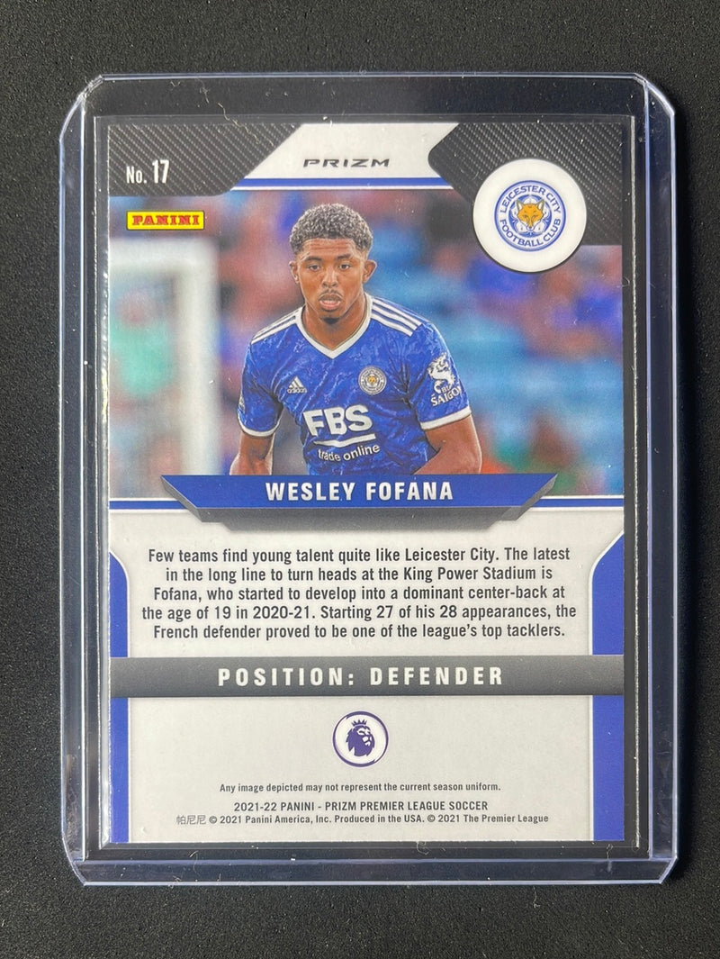 2021-22 Prizm Premier League Wesley Fofana Blue/Yellow/Green Choice Prizm