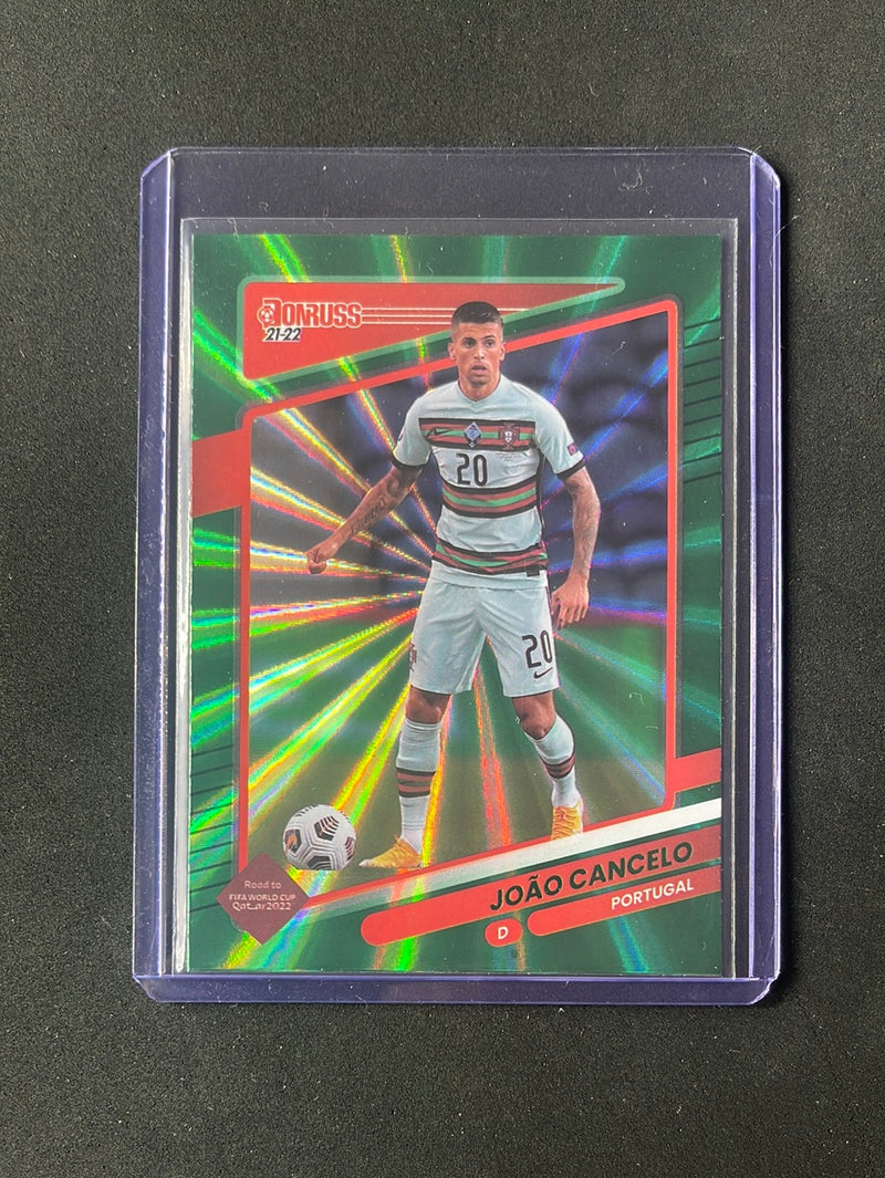 2021-22 Panini Donruss Road To Qatar Joao Cancelo Green Laser