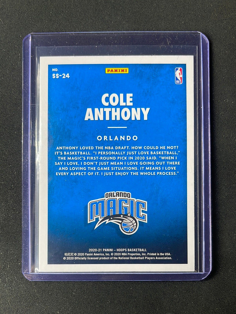 2020-21 Panini NBA Hoops Cole Anthony Now Playing Holo