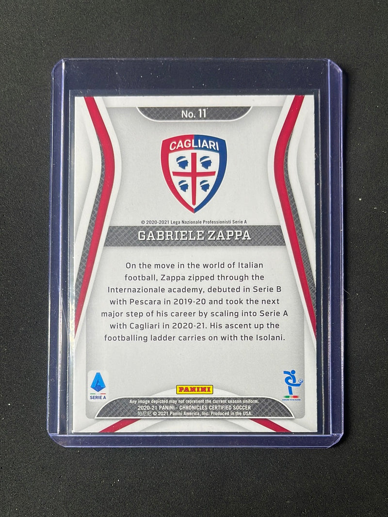 2020-21 Panini Chronicles Gabriele Zappa Certified Serie A Blue Circles