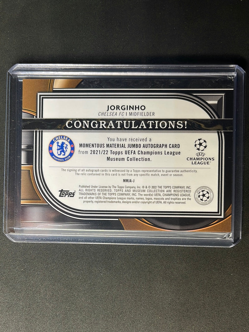 2021-22 Topps Museum Collection UEFA Champions League Soccer Jorginho Momentous Material Autograph Ruby 21/25