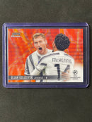 2020-21 Topps Stadium Club Chrome UEFA Champions League Dejan Kulusevski Orange/Yellow Electric Wave Refractor