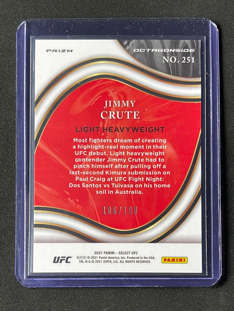 2021 Panini Select UFC Jimmy Crute Octagonside Disco Red Prizm 106/199