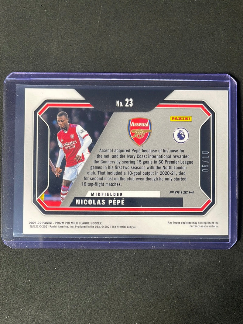 2021-22 Panini Prizm Premier League Nicolas Pepe Scorers Club Gold 5/10