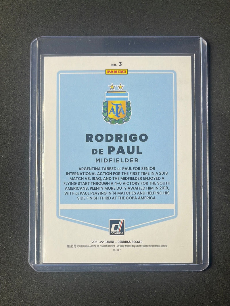 2021-22 Panini Donruss Road To Qatar Rodrigo De Paul Press Proof Gold 190/349