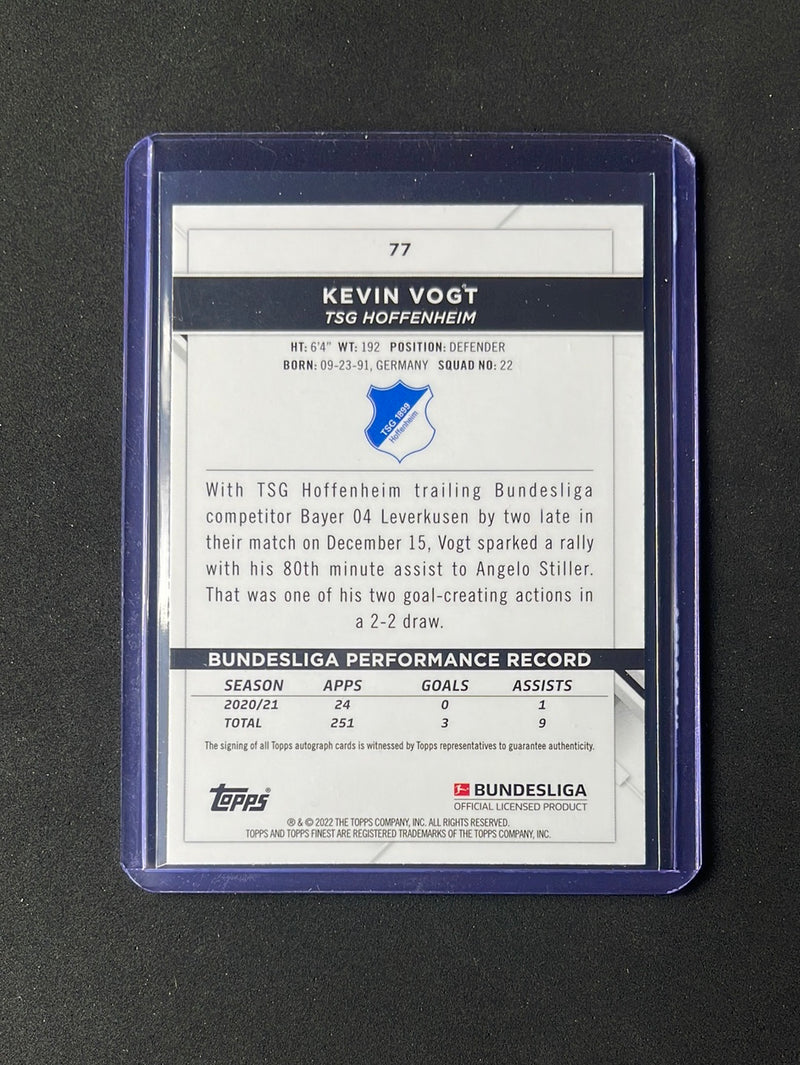 2021-22 Topps Finest Bundesliga Kevin Vogt Refractor