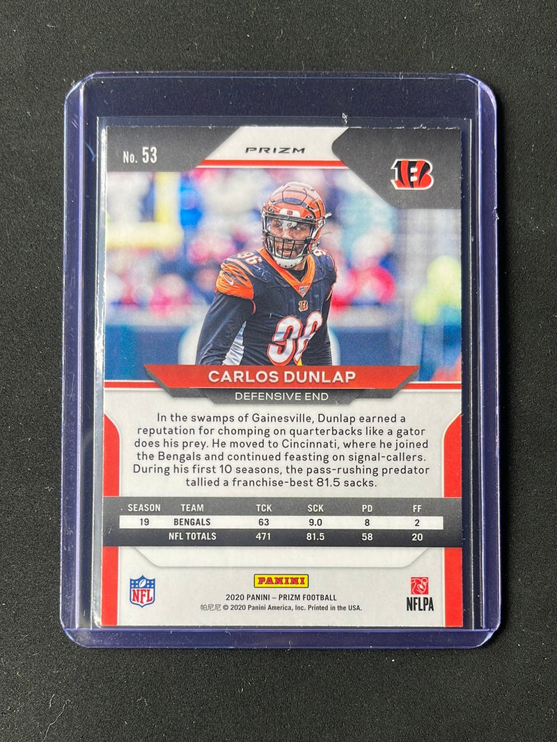 2020 Panini Prizm Football Carlos Dunlap Red/White/Blue Prizm