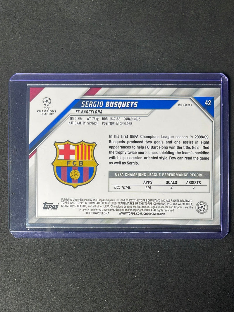 2021-22 Topps Chrome UEFA Champions League Sergio Busquets Refractor