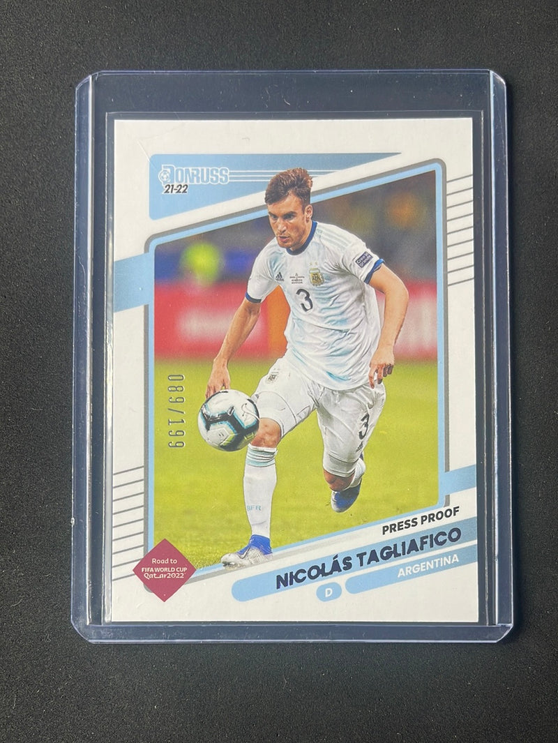 2021-22 Panini Donruss Road To Qatar Nicolas Tagliafico Press Proof Purple 89/199
