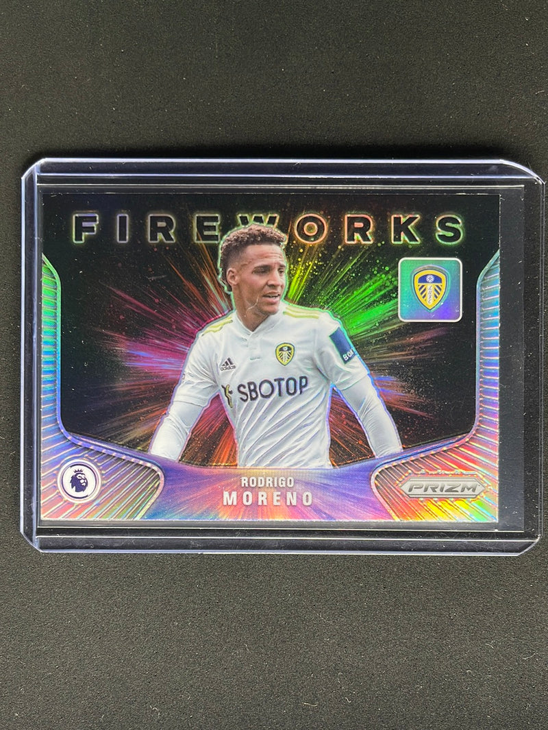 2021-22 Prizm Premier League Rodrigo Moreno Fireworks Silver Prizm