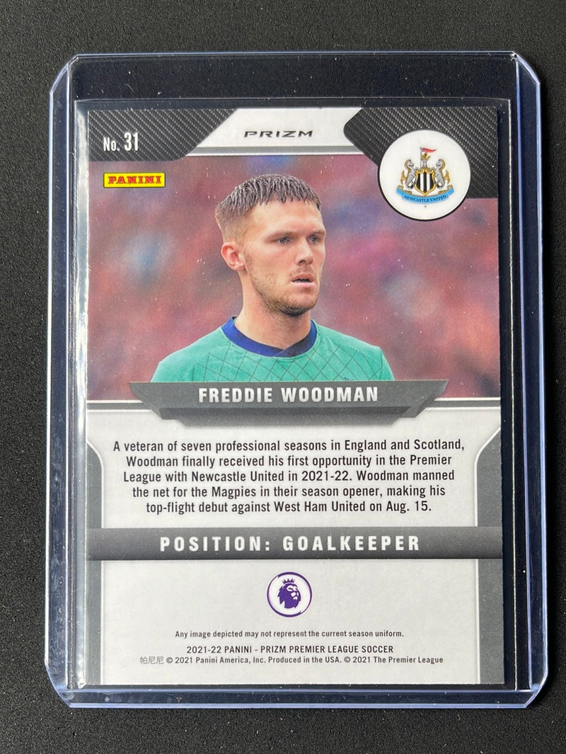 2021-22 Prizm Premier League Freddie Woodman Tiger Stripe Prizm