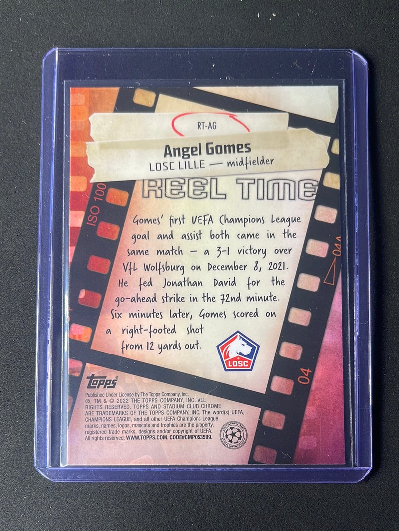 2021-22 Topps Stadium Club Chrome UEFA Champions League Angel Gomes Reel Time