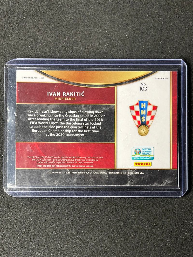 2020 Panini Select UEFA Euro Soccer Ivan Rakitic Mezzanine Tri-Color Prizm