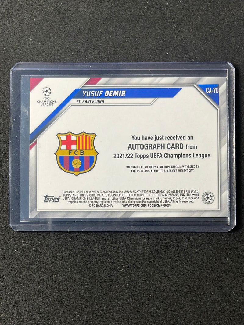 2021-22 Topps Chrome UEFA Champions League Yusuf Demir Autograph