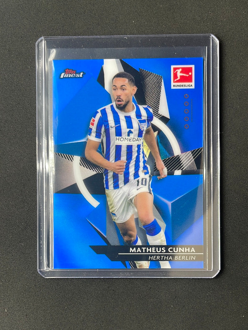 2020-21 Topps Finest Bundesliga Matheus Cunha Blue Refractor 41/150