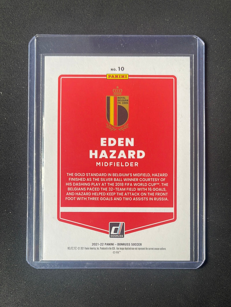 2021-22 Panini Donruss Road To Qatar Eden Hazard Press Proof Gold 115/349