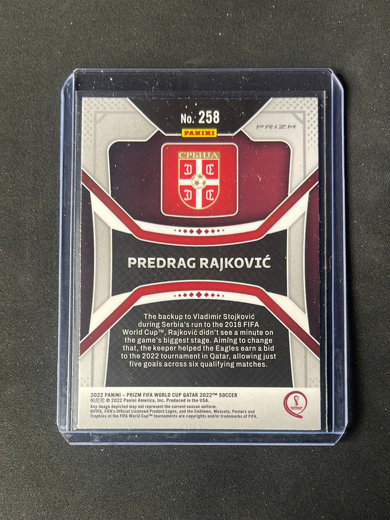 2022 Panini Prizm FIFA World Cup Qatar Predrag Rajkovic Pink Prizm