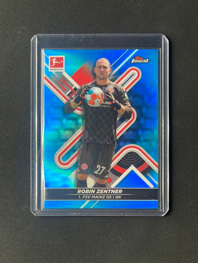 2021-22 Topps Finest Bundesliga Robin Zentner Blue Refractor 140/150