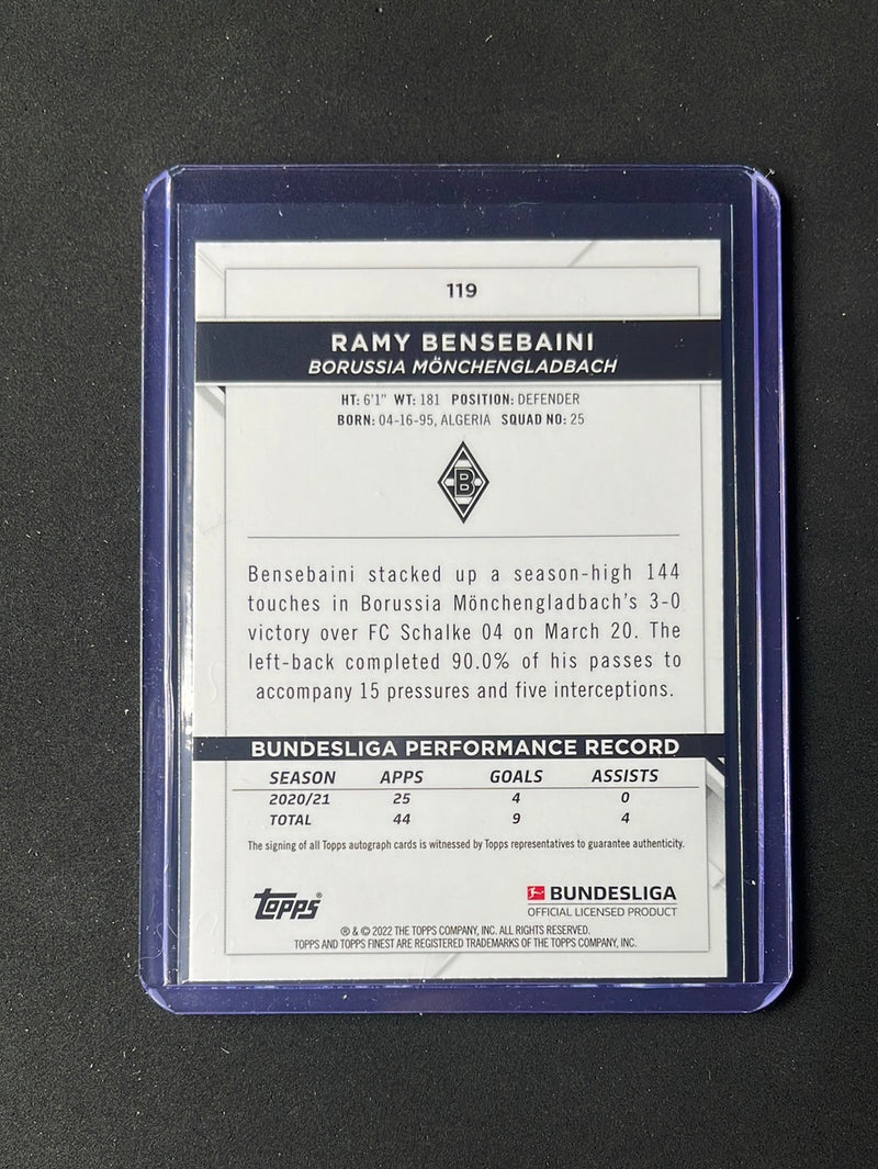 2021-22 Topps Finest Bundesliga Ramy Bensebaini Refractor