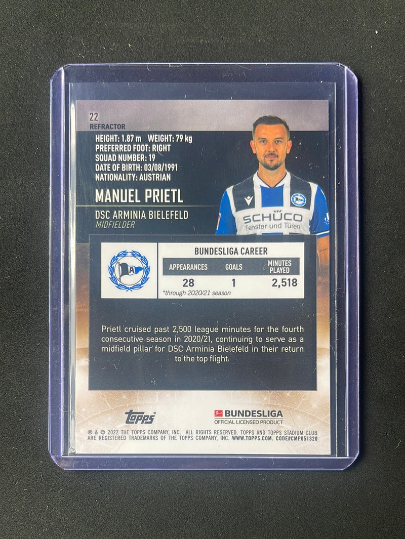 2021-22 Topps Bundesliga Stadium Club Chrome Manuel Prietl Refractor