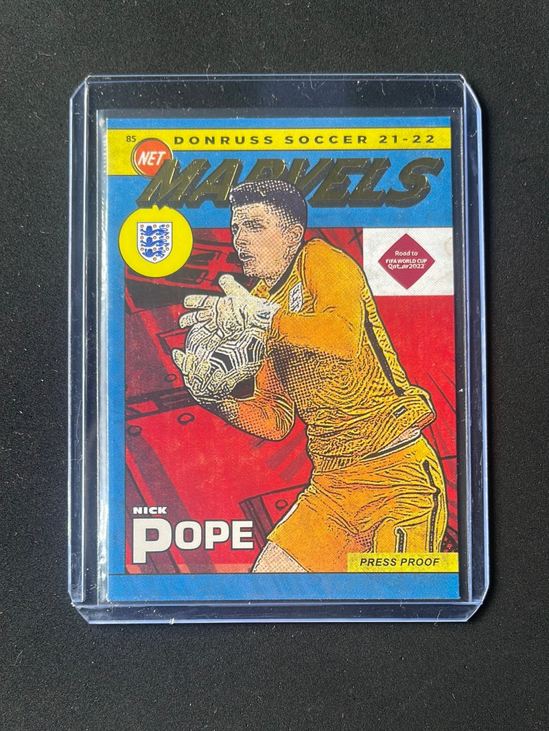 2021-22 Panini Donruss Road To Qatar Nick Pope Net Marvels Press Proof