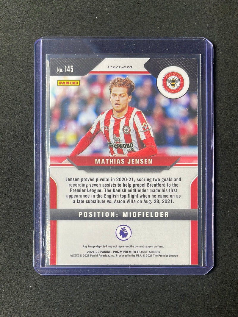 2021-22 Panini Prizm Premier League Mathias Jensen Choice Tiger Stripe