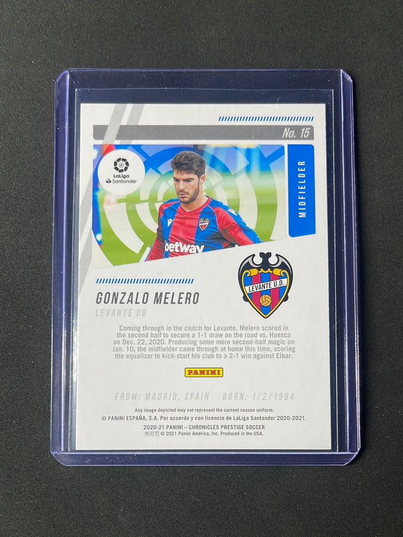 2020-21 Panini Chronicles Gonzalo Melero Prestige La Liga Purple Astro