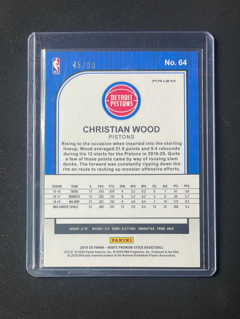 2019-20 Hoops Premium Christian Wood Blue Laser 45/99