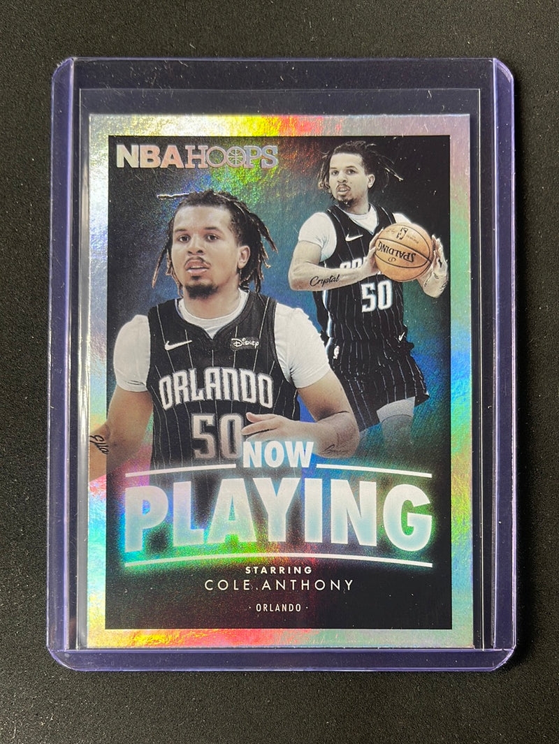 2020-21 Panini NBA Hoops Cole Anthony Now Playing Holo